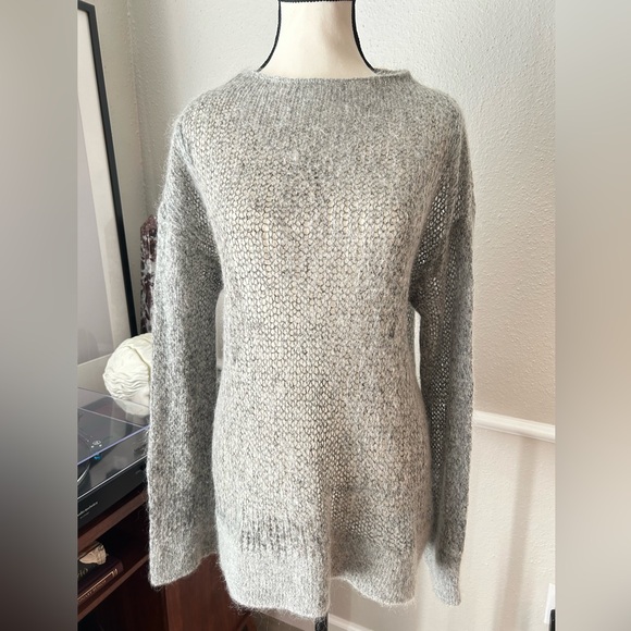 & Other Stories Sweaters - & OTHER STORIES Atelier Mohair Oversized Sweater Knit Gray Small